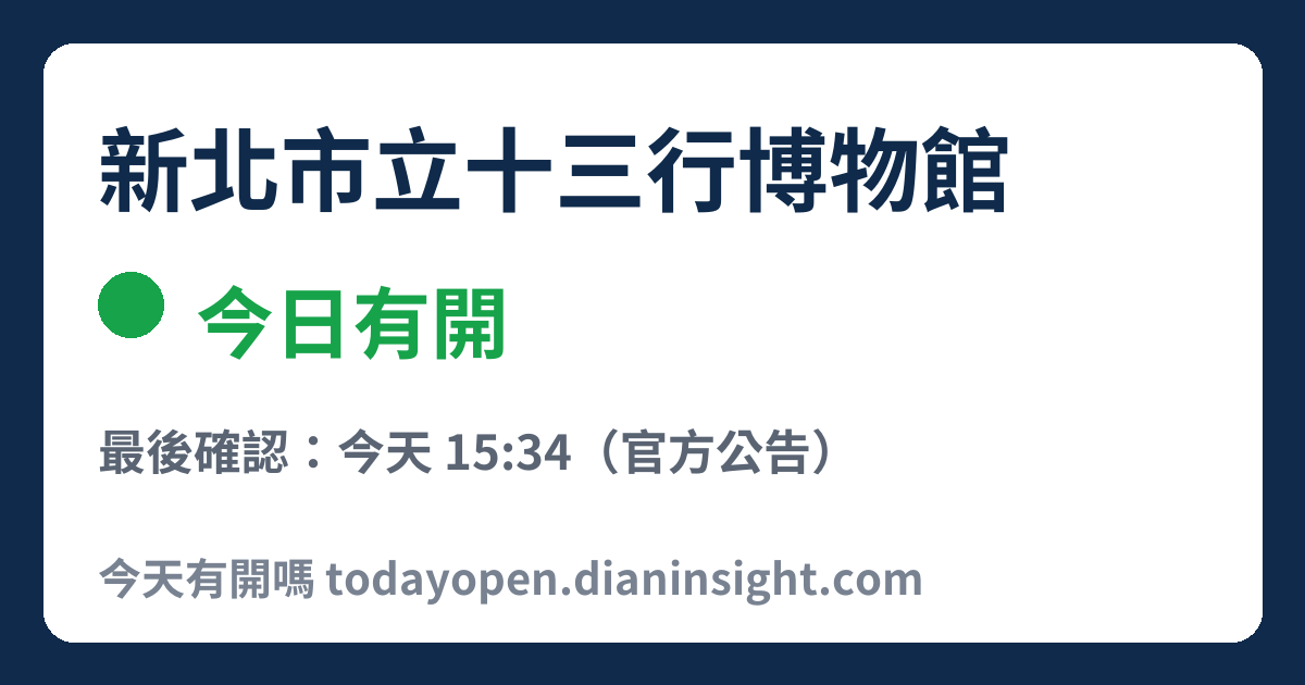 新北市立十三行博物館 今日狀態分享圖