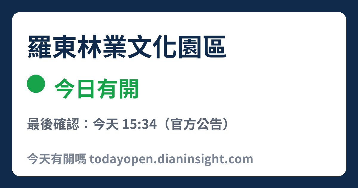 羅東林業文化園區 今日狀態分享圖