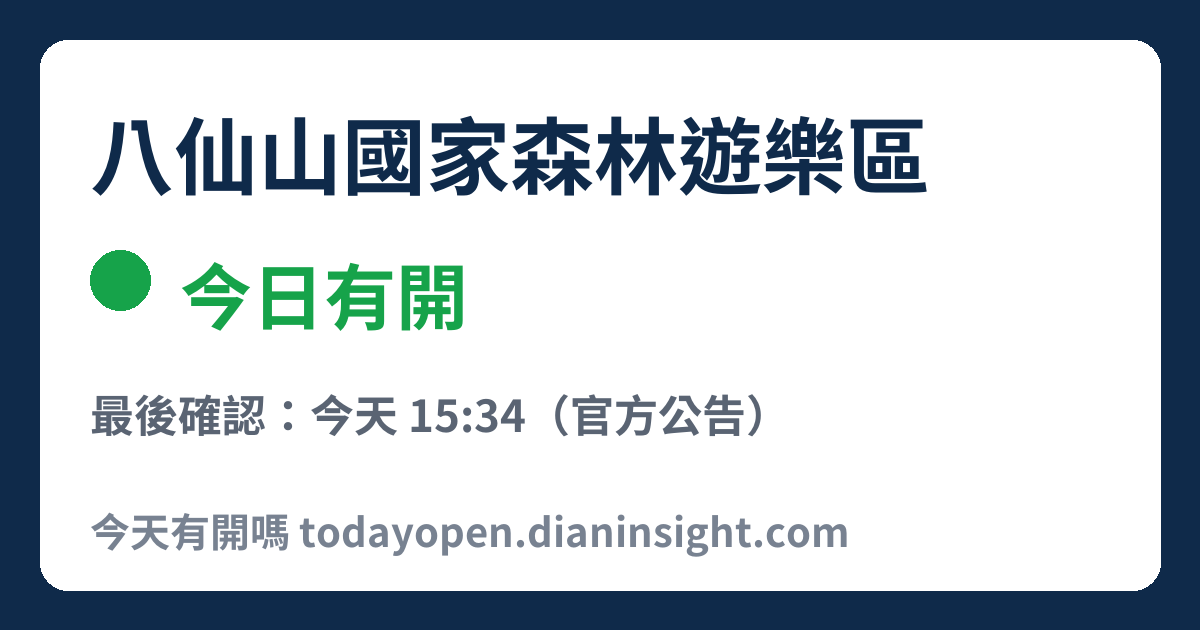 八仙山國家森林遊樂區 今日狀態分享圖