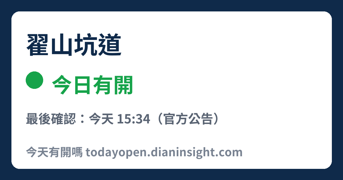 翟山坑道 今日狀態分享圖